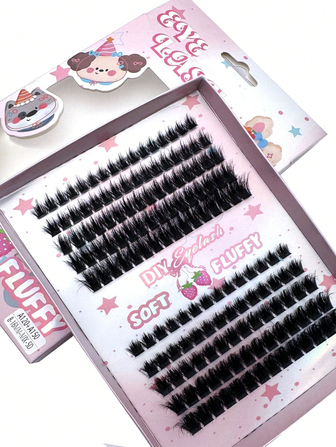 190pcs/180pcs/150pcs Individual Eyelash Extensions, 2 Mixed Styles (120D+150D) 5D Thick Eyelash Extensions. Eyelash Clusters, Single Eyelashes, False Eyelashes
