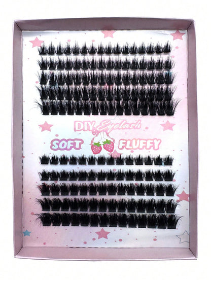 190pcs/180pcs/150pcs Individual Eyelash Extensions, 2 Mixed Styles (120D+150D) 5D Thick Eyelash Extensions. Eyelash Clusters, Single Eyelashes, False Eyelashes