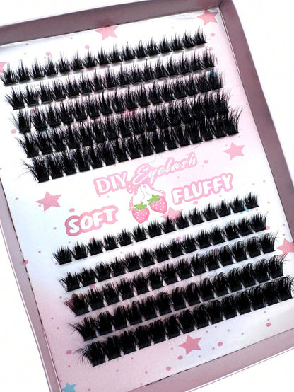 190pcs/180pcs/150pcs Individual Eyelash Extensions, 2 Mixed Styles (120D+150D) 5D Thick Eyelash Extensions. Eyelash Clusters, Single Eyelashes, False Eyelashes