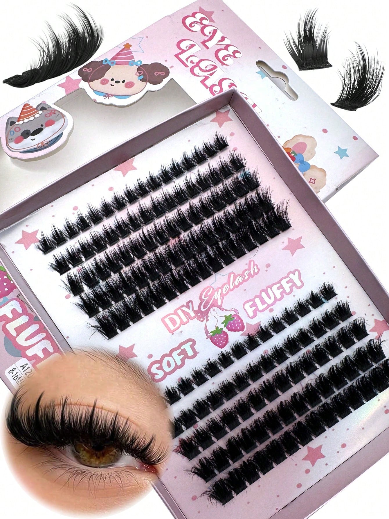 190pcs/180pcs/150pcs Individual Eyelash Extensions, 2 Mixed Styles (120D+150D) 5D Thick Eyelash Extensions. Eyelash Clusters, Single Eyelashes, False Eyelashes