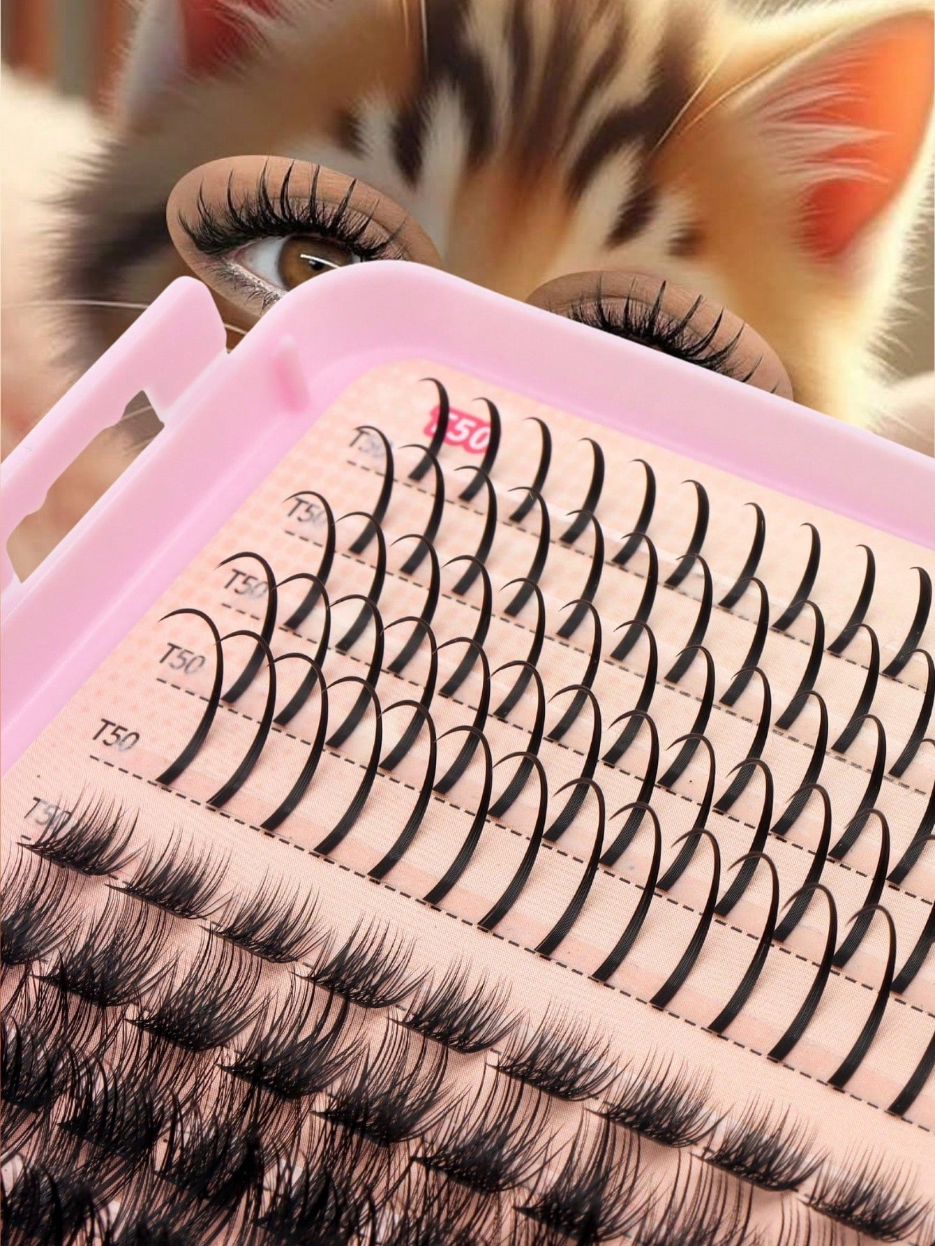 1BOX/2BOXES 640PCS/1280PCS Lash Cluster Set, Individual Cluster Lashes, D Curl, DIY False Lashes,50D+80D+100D+120D Mixed Density, Mink-Like Hair, Includes Eyelash Glue,Tweezers,Brush,Christmas, Party