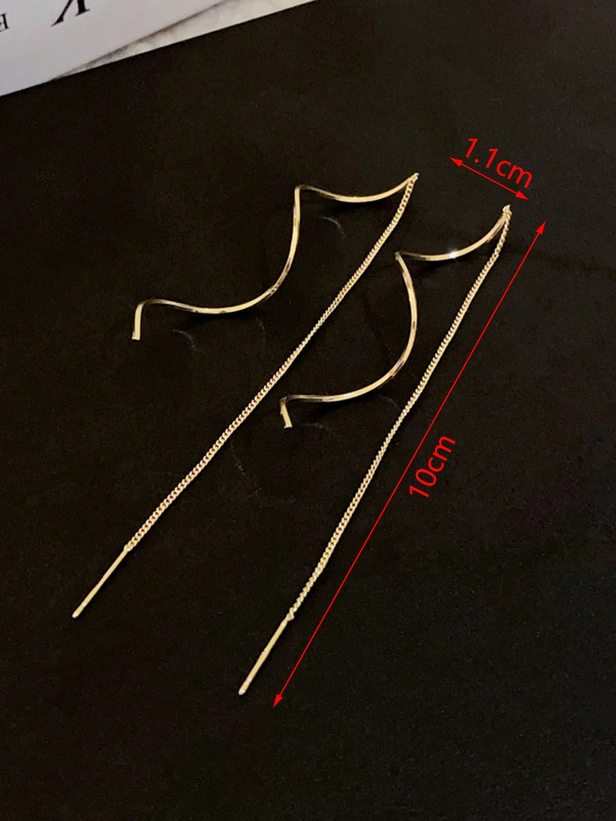 1pair Gold-Tone Twist Geometric Threader Earrings Elegant Party. Valentine's Day Accessories
