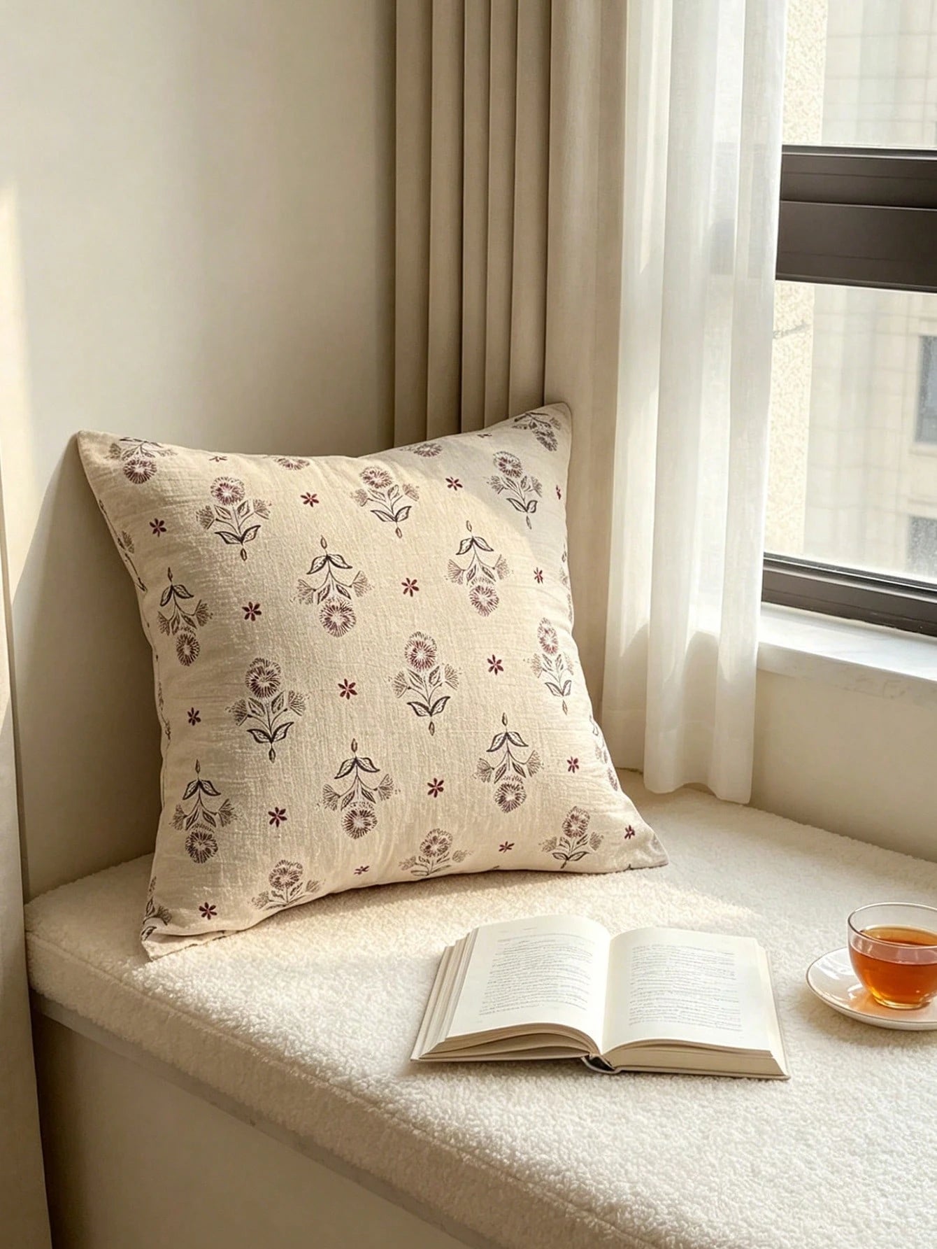 1pc, 100% Polyester Linen-Like Fabric, Hidden Zipper, Decorative Pillow Cover, No Filling, Suitable For Living Room, Dining Room And Bedroom Decor, Soft And Comfortable, Minimalist Style.