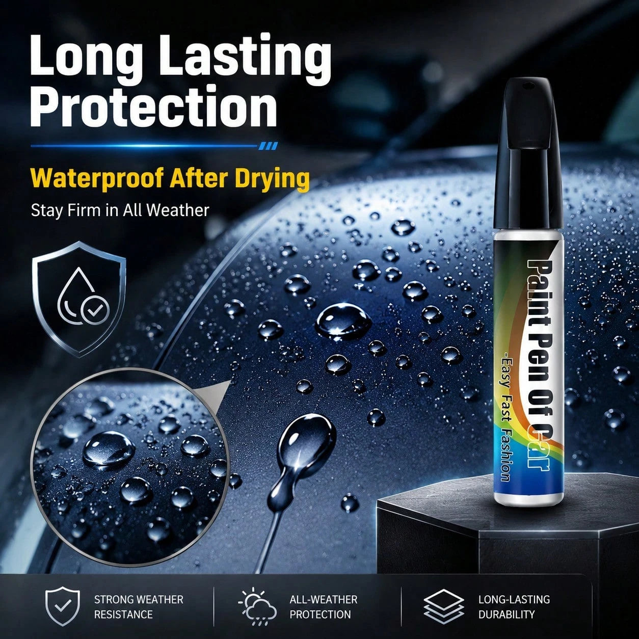 1Pc 12ML Universal Car Scratch Repair Pen, Auto Touch Up Paint Pen For Car Care, Quick Fix Scratches And Chips, Portable Auto Paint Marker For Daily Commute And Travel, Gray