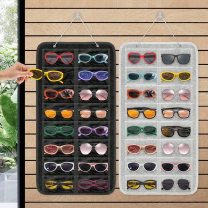 1pc (16 Compartments) Felt Glasses Hanging Bag, Fashion Glasses Accessories & Jewelry Storage Bag, Wall-Mounted Eyeglasses Organizer, Perfect Gift For Gender Reveal Party, Birthday, Wedding, Gathering