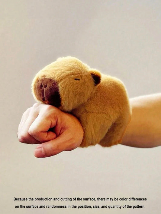 1pc (18cm/7.08in) Capybara Plush Doll, Curtain Tie Back, Educational Doll, Multi-Function Capybara Plush Hand Rattle Animal Wristband, Christmas Party Gift