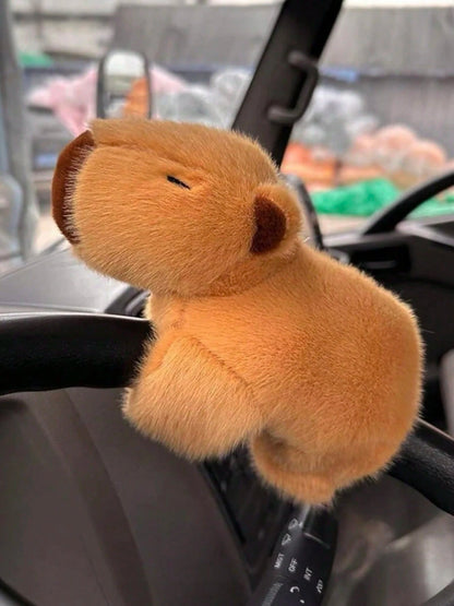 1pc (18cm/7.08in) Capybara Plush Doll, Curtain Tie Back, Educational Doll, Multi-Function Capybara Plush Hand Rattle Animal Wristband, Christmas Party Gift