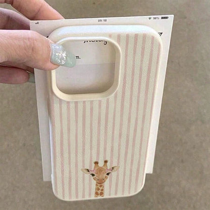 1pc 1pc TPU Material Cute Bowknot Giraffe Striped Pattern Phone Case Compatible With 17 Pro Max/17/16 Pro Max/15/13/12/11, S20 FE/A15/S24/A55, Note 11/Note 12/Note 13 Pro, Full Coverage Anti-Drop So