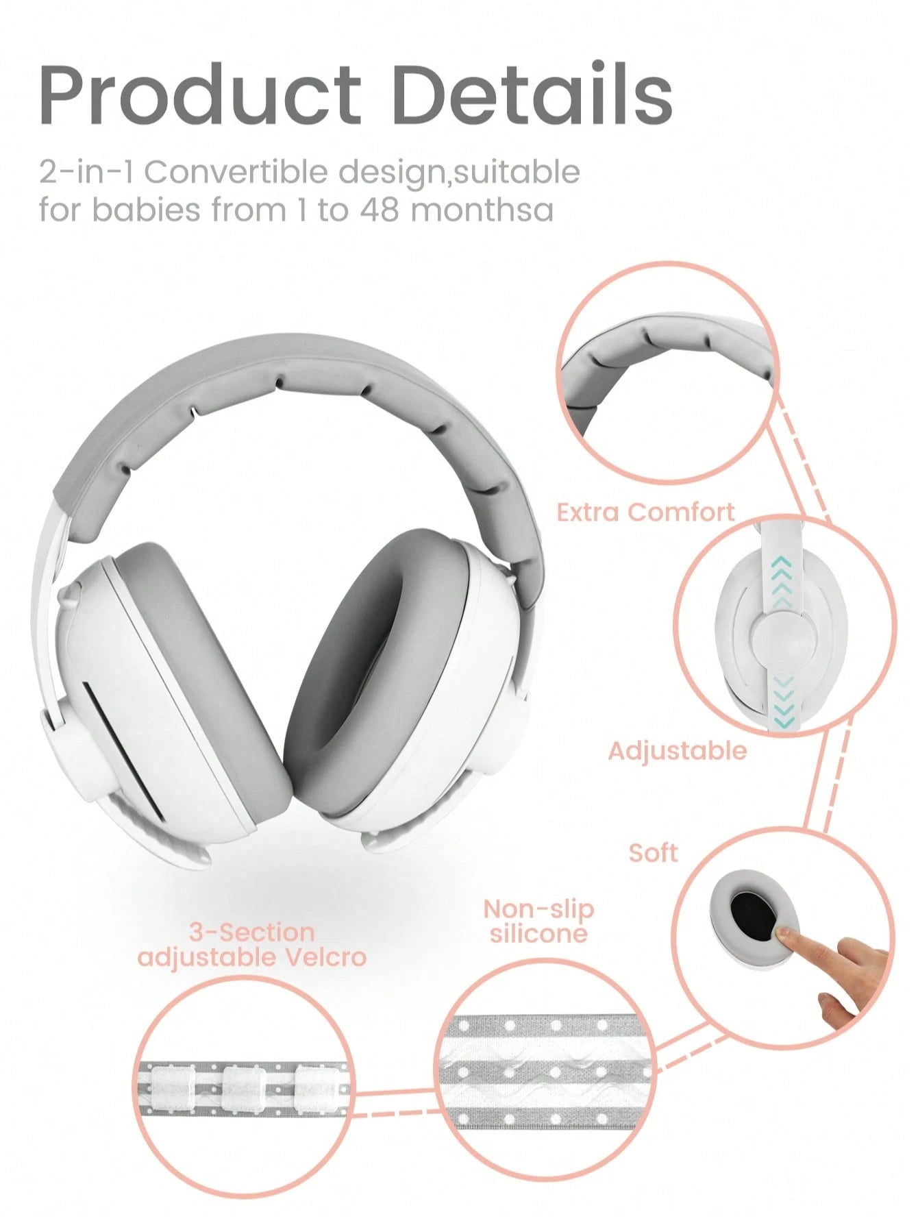 1PC 2-In-1 Baby Ear Protection Noise Cancelling Headphones For Babies, 2-In-1 Baby Ear Protection, Baby Travel Essentials For Outdoor