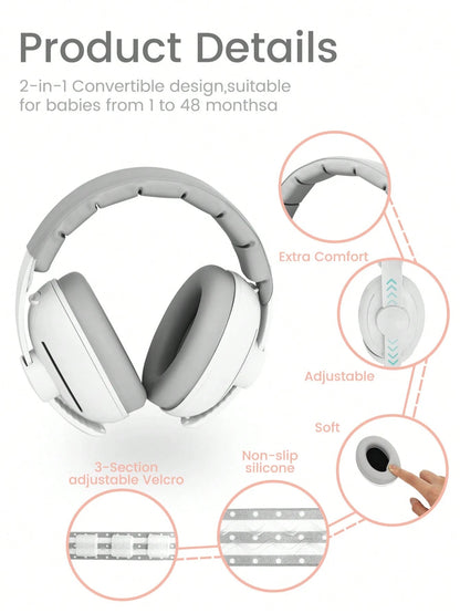 1PC 2-In-1 Baby Ear Protection Noise Cancelling Headphones For Babies, 2-In-1 Baby Ear Protection, Baby Travel Essentials For Outdoor