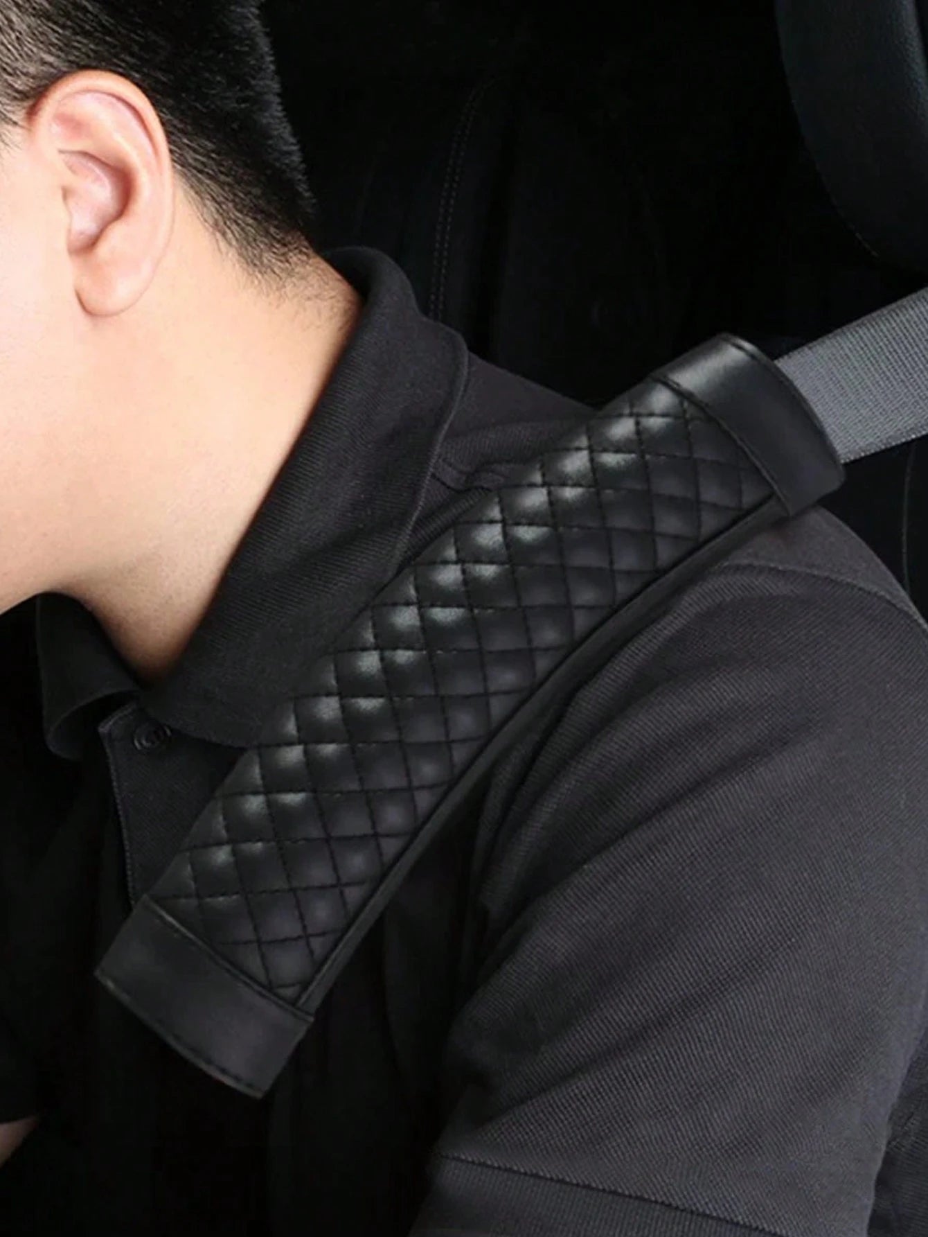 1pc/2pcs(23cm,Note The Size) Car Shoulder Protector Leather Embroidered Soft And Comfortable Car Seat Belt Protective Cover