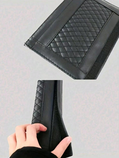1pc/2pcs(23cm,Note The Size) Car Shoulder Protector Leather Embroidered Soft And Comfortable Car Seat Belt Protective Cover