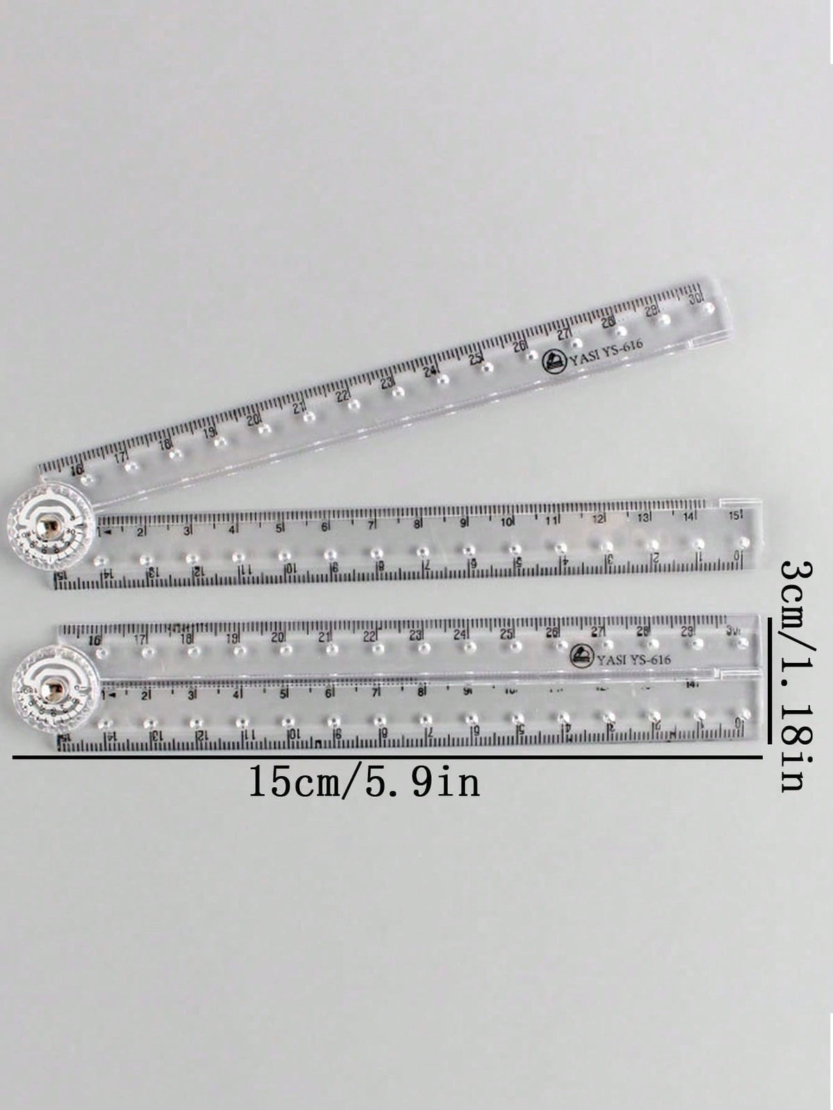 1pc/2pcs Creative Acrylic Transparent Folding Ruler, Minimalist Portable Foldable Storage, Essential Drawing And Measuring Stationery For Students