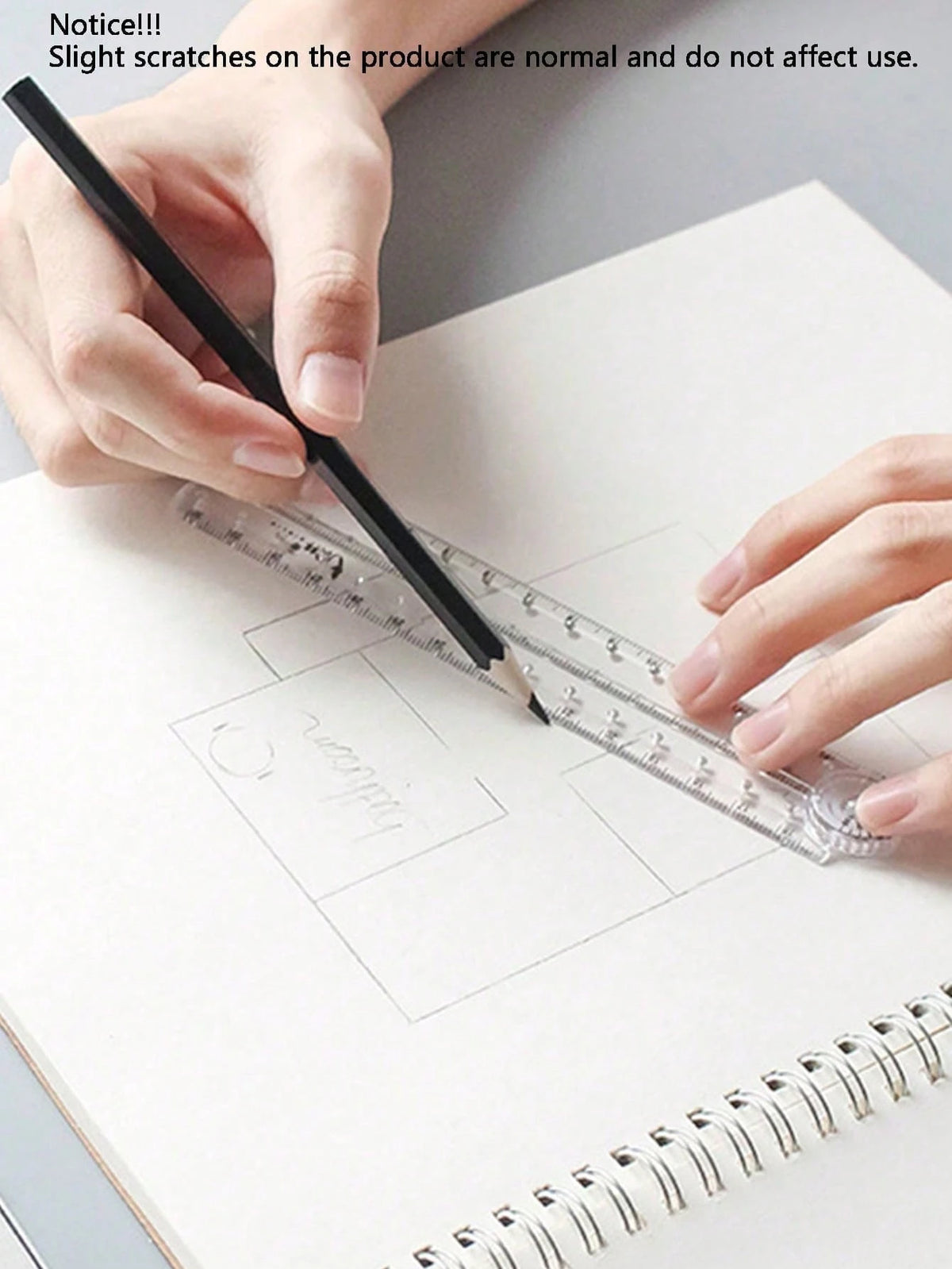 1pc/2pcs Creative Acrylic Transparent Folding Ruler, Minimalist Portable Foldable Storage, Essential Drawing And Measuring Stationery For Students