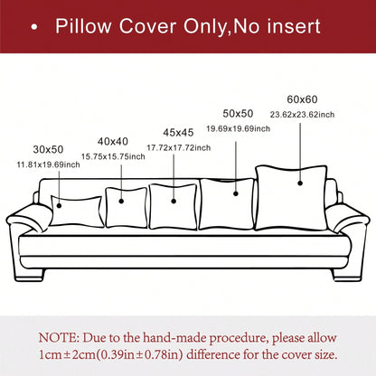 1pc/2pcs Dark Green (Pillow Insert Not Included) 3D Textured Throw Pillow Cover, Modern Farmhouse Cozy Chenille Vintage Pattern Cushion Case, Suitable For Daily Bedroom, Dining Room, Bed, Sofa, Car, D