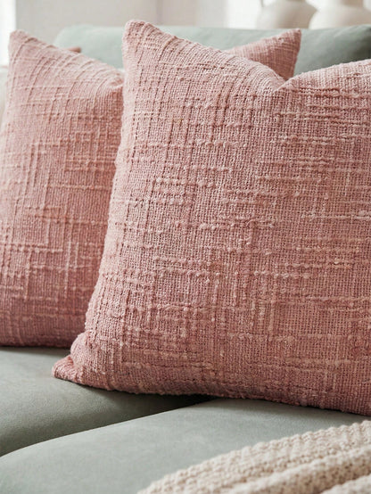 1PC/2PCS Halloween, Halloween Decoration, Watermelon Pink Textured Chenille Pillow Case 400gsm High Weight Double-Sided Same Material Soft Sofa Cushion Cover Without Insert