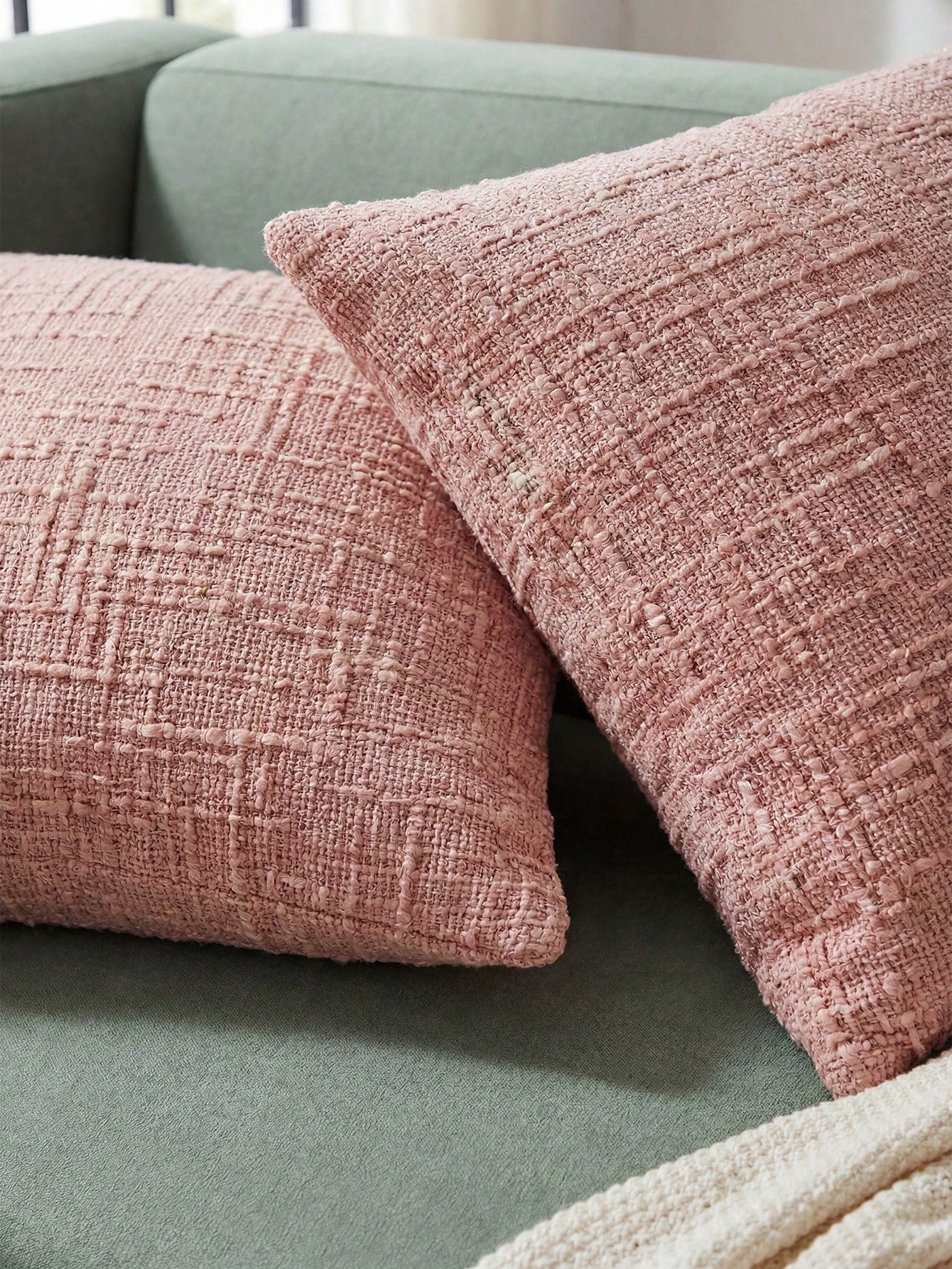 1PC/2PCS Halloween, Halloween Decoration, Watermelon Pink Textured Chenille Pillow Case 400gsm High Weight Double-Sided Same Material Soft Sofa Cushion Cover Without Insert