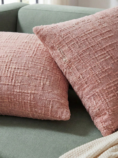 1PC/2PCS Halloween, Halloween Decoration, Watermelon Pink Textured Chenille Pillow Case 400gsm High Weight Double-Sided Same Material Soft Sofa Cushion Cover Without Insert