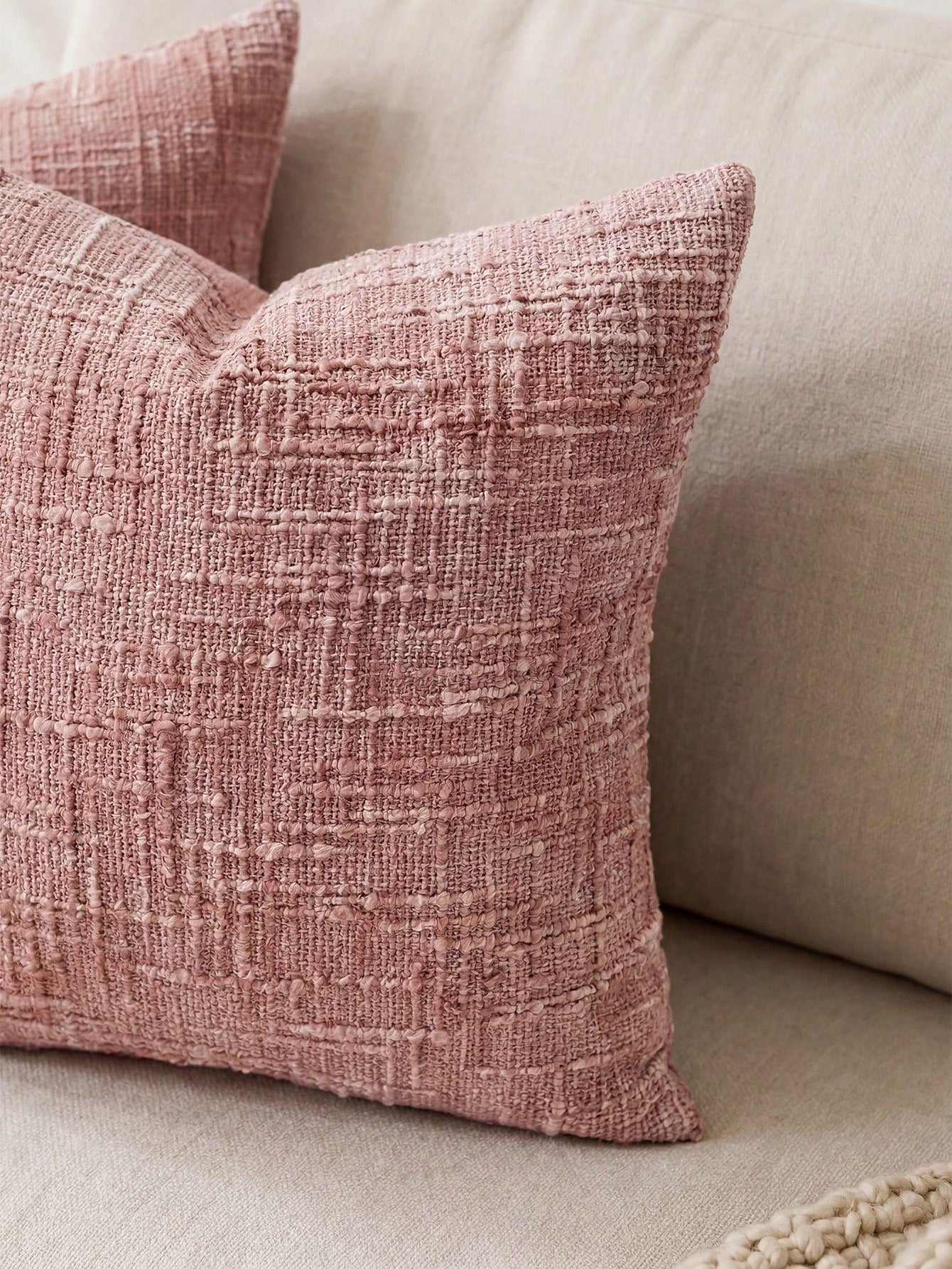 1PC/2PCS Halloween, Halloween Decoration, Watermelon Pink Textured Chenille Pillow Case 400gsm High Weight Double-Sided Same Material Soft Sofa Cushion Cover Without Insert