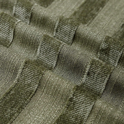 1pc/2pcs Olive Green 3D Striped Throw Pillow Cover (Pillow Insert Not Included), Modern Fashionable Soft Chenille And Faux Linen Blend Dual-Tone Striped Comfortable Cushion Cover, Suitable For Home So