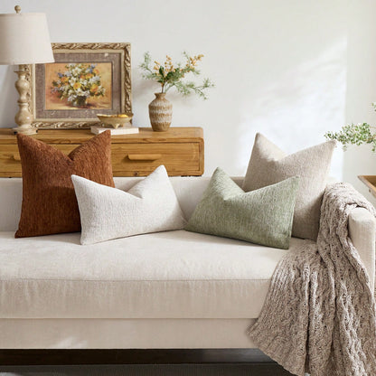 1pc/2pcs Sage Green (Pillow Insert Not Included) Multi-Color Textured Pillowcase, Modern Farmhouse Chenille 3D Textured Soft Breathable Cushion Cover, Suitable For Daily Bedroom, Dining Room, Bed, Sof