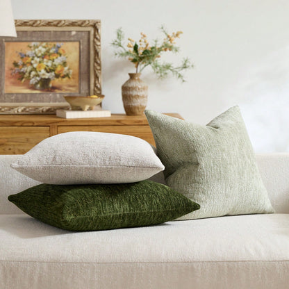 1pc/2pcs Sage Green (Pillow Insert Not Included) Multi-Color Textured Pillowcase, Modern Farmhouse Chenille 3D Textured Soft Breathable Cushion Cover, Suitable For Daily Bedroom, Dining Room, Bed, Sof