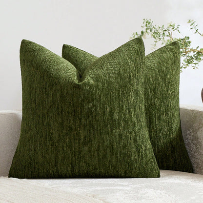 1pc/2pcs Sage Green (Pillow Insert Not Included) Multi-Color Textured Pillowcase, Modern Farmhouse Chenille 3D Textured Soft Breathable Cushion Cover, Suitable For Daily Bedroom, Dining Room, Bed, Sof