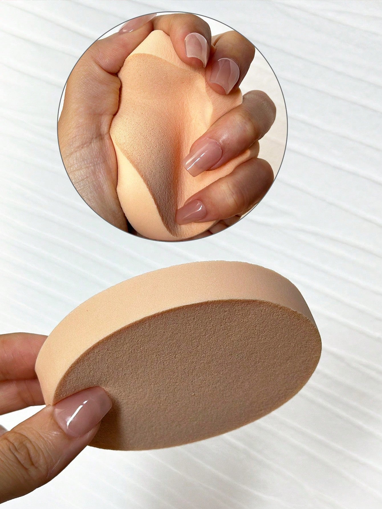 1PC/2PCS Soft Latex Round Makeup Sponge, Dual-Use Dry & Wet Foundation Applicator, Makeup Tool For Face Makeup