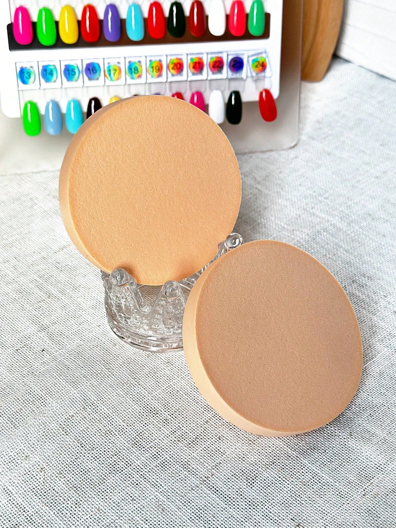1PC/2PCS Soft Latex Round Makeup Sponge, Dual-Use Dry & Wet Foundation Applicator, Makeup Tool For Face Makeup