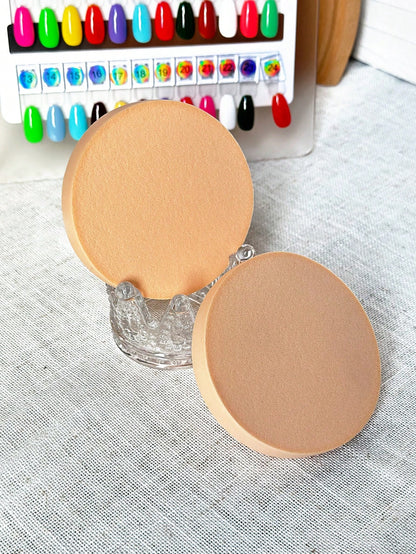 1PC/2PCS Soft Latex Round Makeup Sponge, Dual-Use Dry & Wet Foundation Applicator, Makeup Tool For Face Makeup