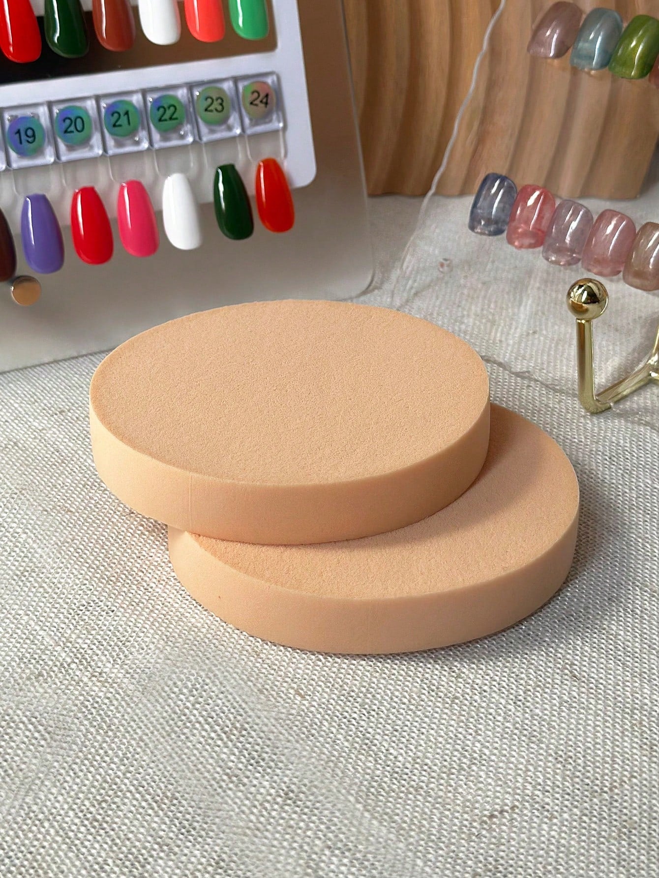1PC/2PCS Soft Latex Round Makeup Sponge, Dual-Use Dry & Wet Foundation Applicator, Makeup Tool For Face Makeup