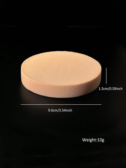 1PC/2PCS Soft Latex Round Makeup Sponge, Dual-Use Dry & Wet Foundation Applicator, Makeup Tool For Face Makeup
