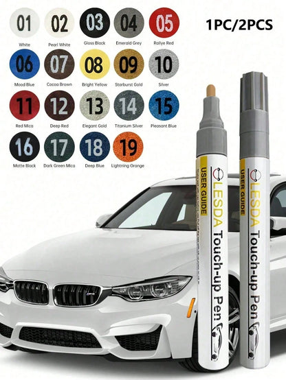 1pc/2pcs Touch-Up Pen For Cars, Car Paint Repair Pen, Car Paint Scratch Repair Pen, Car Minor Scratch Repair In One Stroke, Simple To Operate, Fast And Easy, Car Beauty Tools (Random Styles)