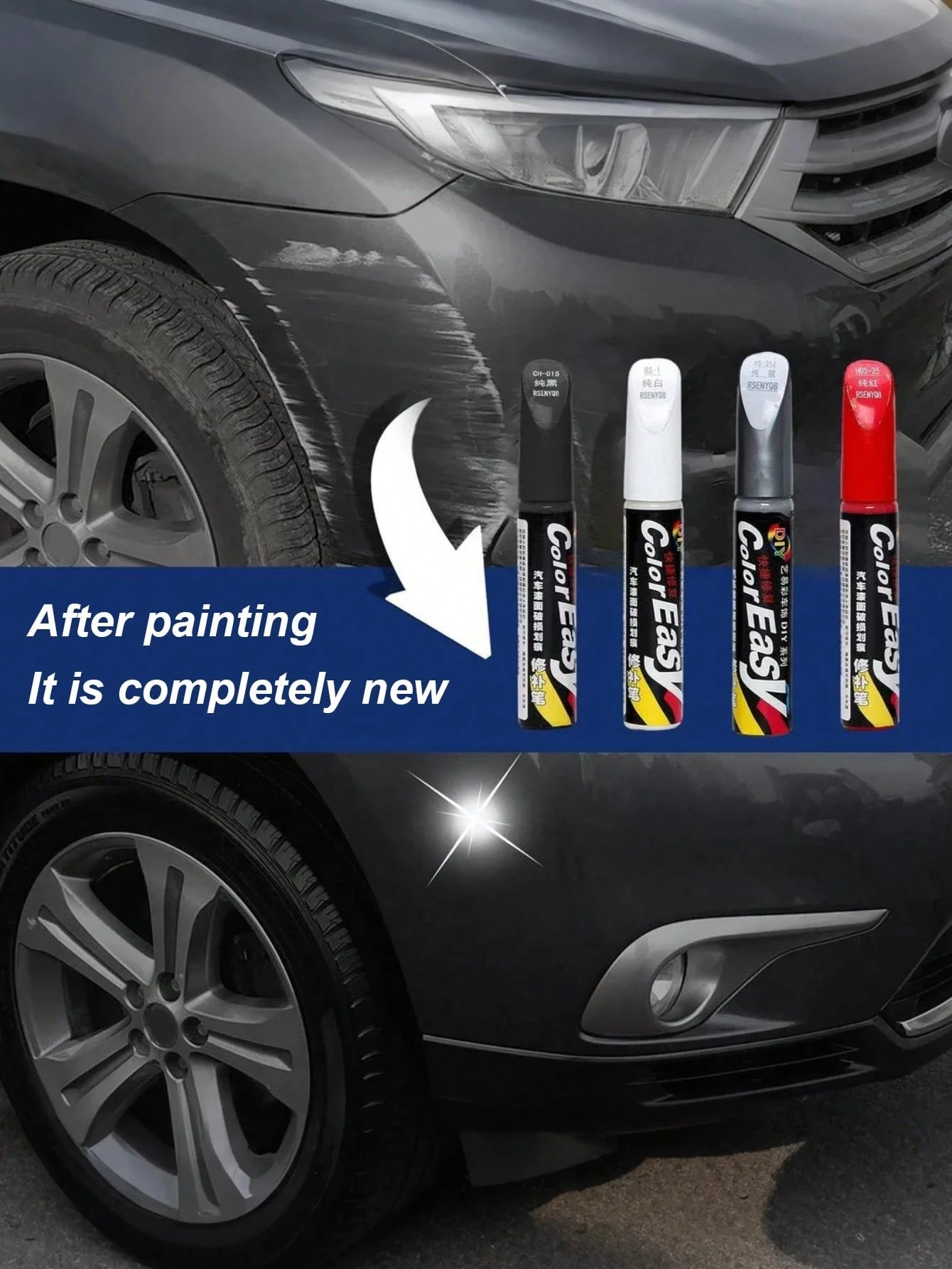 1pc/2pcs Touch-Up Pen For Cars, Car Paint Repair Pen, Car Paint Scratch Repair Pen, Car Minor Scratch Repair In One Stroke, Simple To Operate, Fast And Easy, Car Beauty Tools (Random Styles)