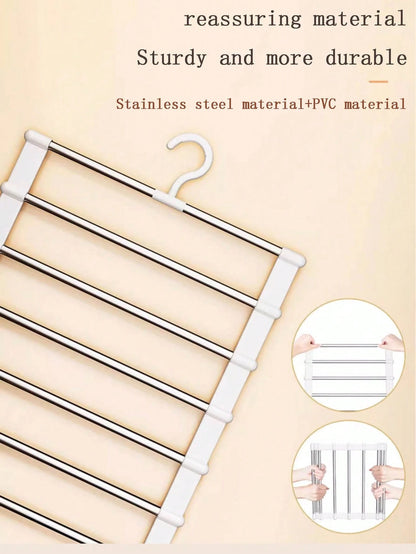 1pc/2pcs Wardrobe Storage Organizer Rack, Pants Hanger Saves Space, Made Of Aluminum Alloy, Used For Organizing And Storing Clothes, Scarves, Jeans, Essential For Dorm, College Girls, Household