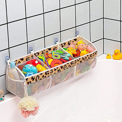 1pc 3-Compartment Wide-Opening Bathtub Toy Storage Organizer, Suitable For Bathtub, Upgraded Capacity, Used For Storing And Supporting Bath Toys