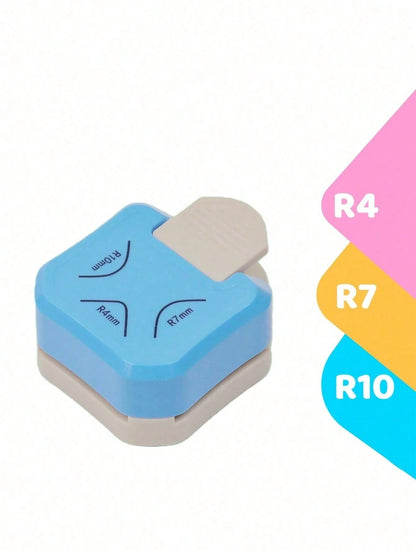 1pc 3-In-1 Mini Corner Rounder, R4/R7/R10mm Corner Cutter, DIY Paper Trimmer, Card Scrapbook Punch, Paper Corner Rounder, Manual Punch, Cutter, Envelope Punch Board, Punch, Laminating, DIY Projects, P