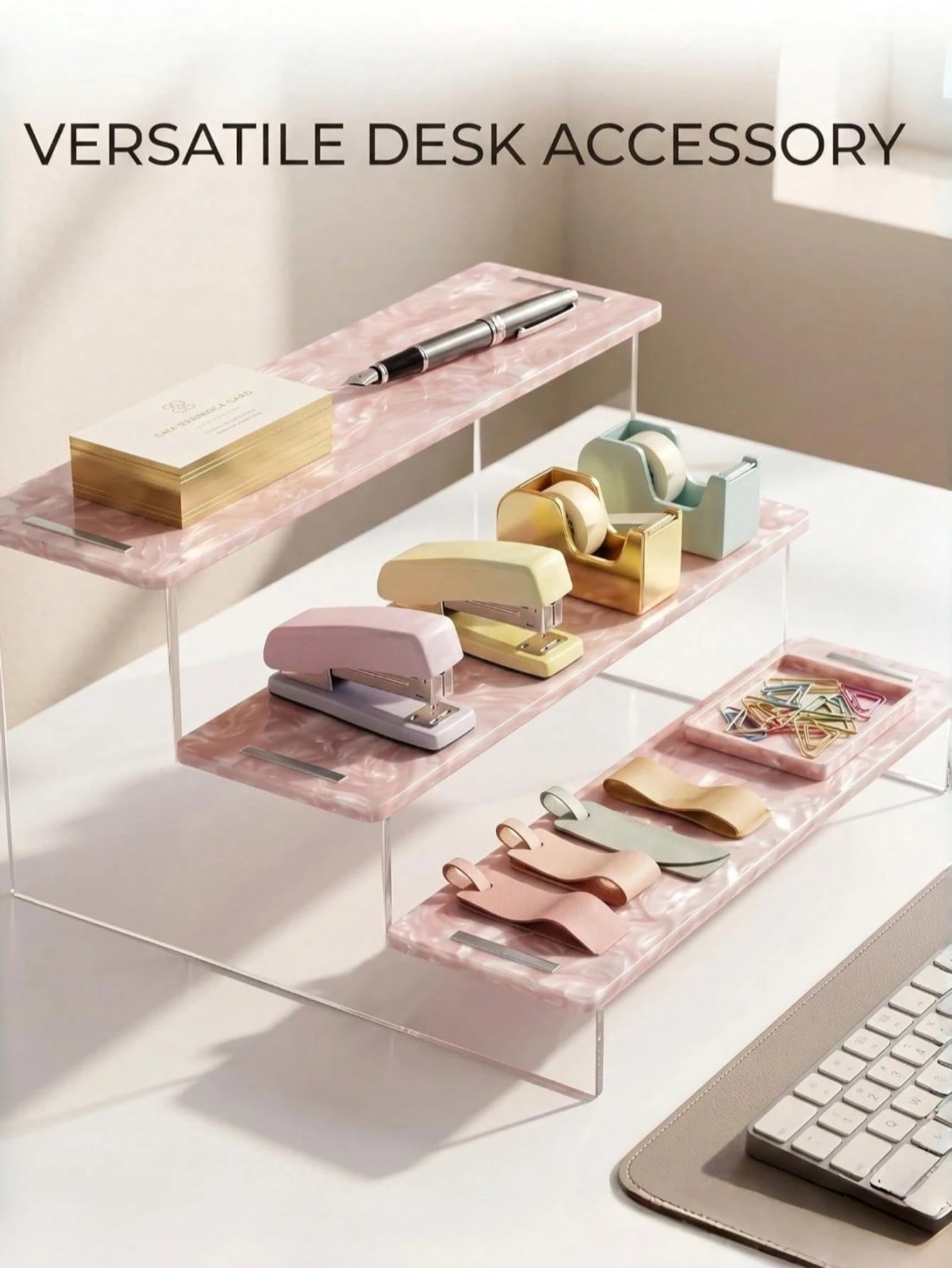 1pc 3-Tier Mica Ripple Acrylic Display Stand, Perfume Organizer Display Riser,Clear Cosmetic Display Shelf For Bathroom Vanity,Cupcake Stand For Party Dessert.Suitable For Perfume Collectors,Beauty St