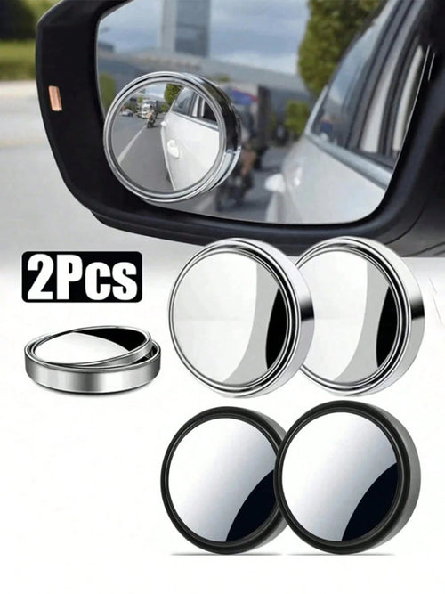 1PC 360° Adjustable Blind Spot Mirror, Round Convex Auxiliary Rearview Mirror For Car, Wide Angle Stick-On Spot Mirror For Vehicle Safety Driving Accessories