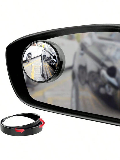 1PC 360° Adjustable Blind Spot Mirror, Round Convex Auxiliary Rearview Mirror For Car, Wide Angle Stick-On Spot Mirror For Vehicle Safety Driving Accessories