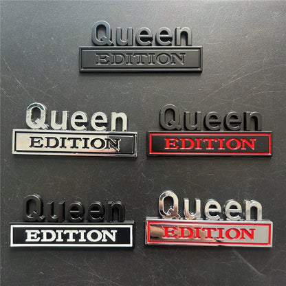 1pc 3D Metal Car Sticker Queen EDITION, Applicable For Cars, Trucks, Motorcycles, SUVs On Engine Hood, Trunk, Fenders, Side Doors, Body Decor Accessories