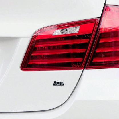 1pc 3D Metal Car Sticker Queen EDITION, Applicable For Cars, Trucks, Motorcycles, SUVs On Engine Hood, Trunk, Fenders, Side Doors, Body Decor Accessories