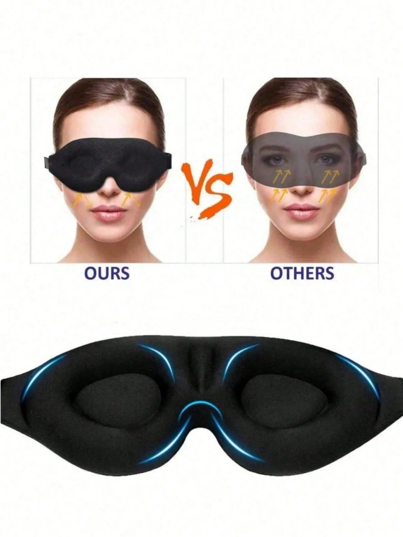 1pc 3D Sleep Mask Natural Sleeping Eye Mask Eyeshade Cover Shade Eye Patch Women Men Soft Portable Blindfold Travel Eyepatch,School,Back To School,Travel,Travel Essentials,Home Essentials,Eye Mask,Sle