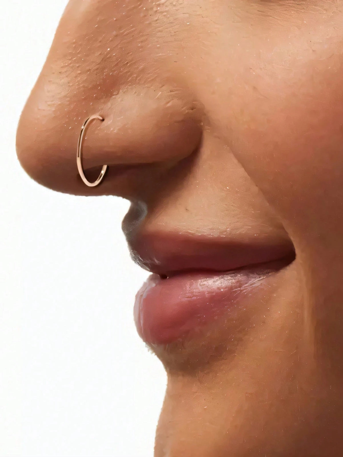 1pc/3pcs/5pcs Women/Girls Fake Nose Ring, Gold Stainless Steel D-Shape, Minimalist American Style, Personalized Letter, Hip Hop Street Style, Nose Stud Jewelry