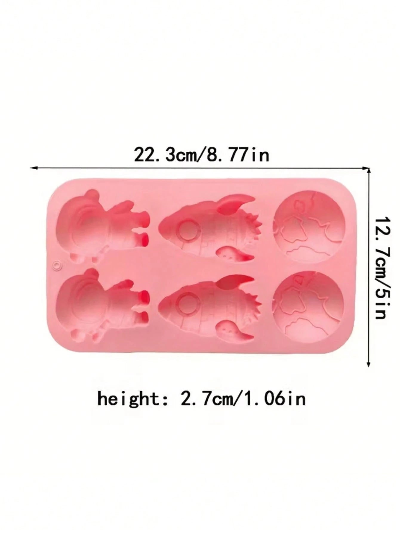 1pc 6-Cavity Silicone Rocket Astronaut Shaped Soap Mold, Epoxy Resin Mold, Candle Mold, Soap Mold, Clay Mold, Plaster Resin Crafting Mold, For DIY Decoration, Suitable For Halloween, Christmas And New