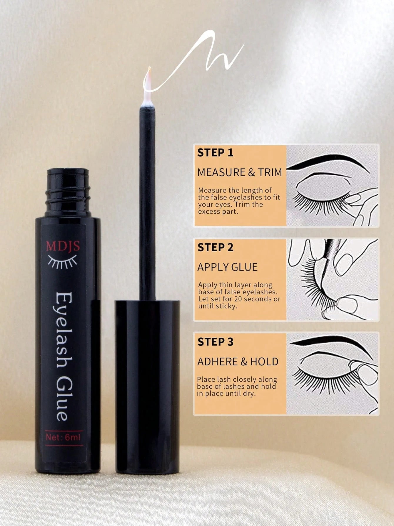 1pc 6ml Transparent Eyelash Glue, Super Holding, Non-Irritating, Professional Eyelash Extension Glue, Waterproof, Latex-Free, Suitable For Home, Travel, Sensitive Skin, DIY Eyelash Extension, Applicab