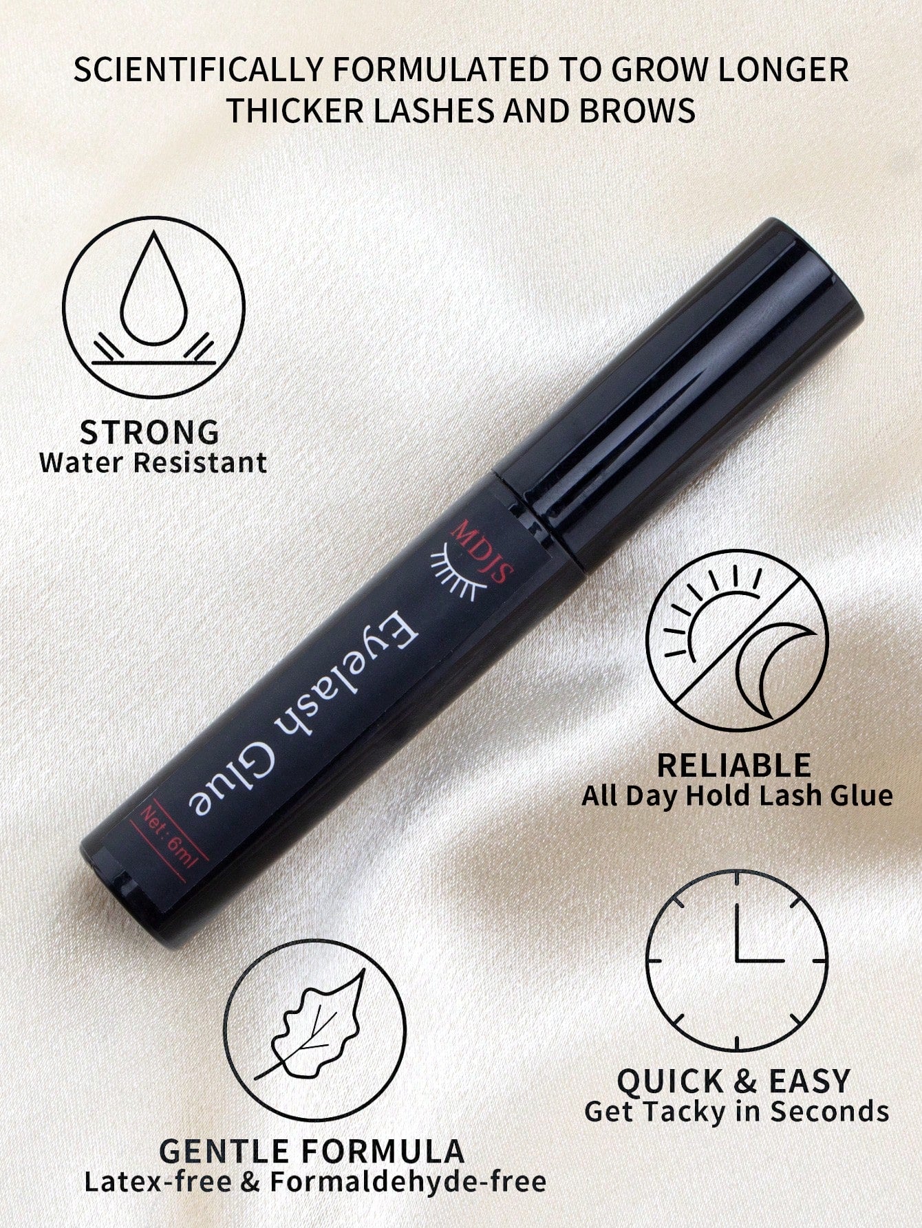 1pc 6ml Transparent Eyelash Glue, Super Holding, Non-Irritating, Professional Eyelash Extension Glue, Waterproof, Latex-Free, Suitable For Home, Travel, Sensitive Skin, DIY Eyelash Extension, Applicab