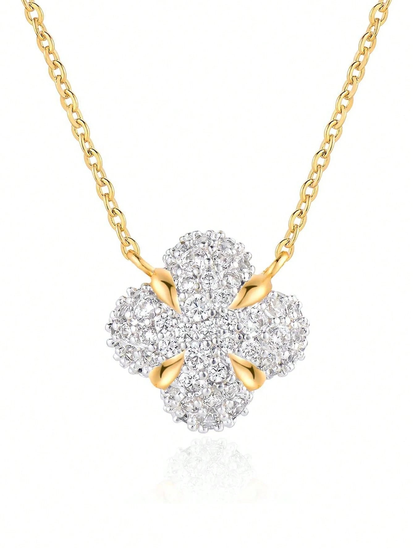 1pc 925 Sterling Silver Four-Leaf Clover Pendant Necklace, Suitable For Women To Wear On Holidays, Dates, Parties, Anniversaries, And Everyday