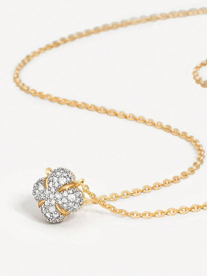 1pc 925 Sterling Silver Four-Leaf Clover Pendant Necklace, Suitable For Women To Wear On Holidays, Dates, Parties, Anniversaries, And Everyday