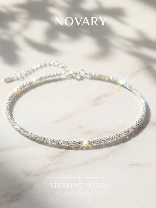 1pc 925 Sterling Silver Lightweight Shiny Anklet/Bracelet, Delicate Minimalist, Elegant Jewelry, Wedding Accessory Gift For Women & Girls